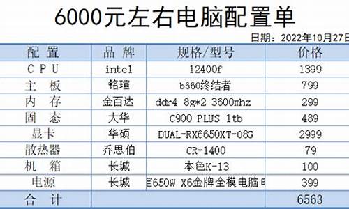 六千价位怎么组电脑系统,6000块钱的电脑怎么配置